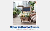 Hardwood Flower Holder, Creative Planter Pot, Outdoor Blackboard Flower Rack, Balcony Garden Decoration