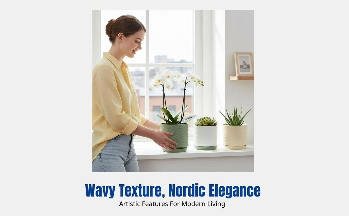 Ceramic Flower Pot with Tray, Modern Minimalist Design, Ins Inspired, Desktop Planter for Home Garden