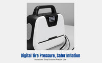 DC Air Compressor, Digital Display, Car & Home Dual Use Inflator Pump, High Pressure, Fast Inflation, Multi-Function, Portable, US Standard