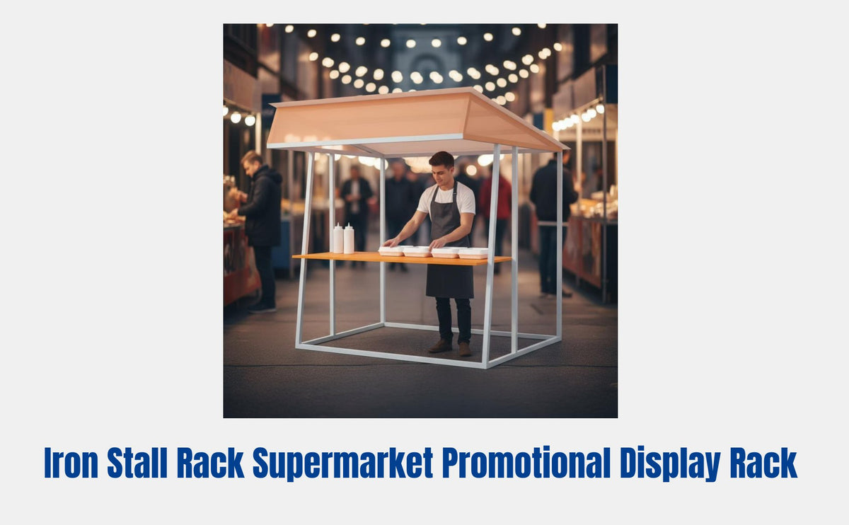 Metal Display Stand, Movable Booth Rack, Simple Iron Frame for Food Events, Night Markets, Showcases, Easy Installation
