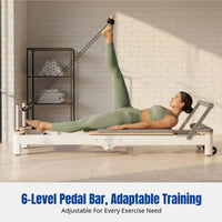 Aluminum Alloy Pilates Reformer, Foldable Stretching Bed, Home Fitness Equipment