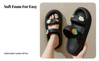 Thick Sole Slide Sandals, doubleWear Foam Clogs, Women's Summer Beach, Cute Cartoon