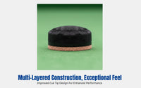 Multi-layer Billiard Cue Tip, Moderate Hardness, Sturdy, Snooker, Black Eight, 9 Ball