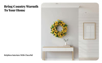 Yellow Golden Bloom Wreath, Artificial Silk Flower Door Hanging, Wall Decor for Home