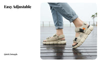 Men's Summer Outdoor Sandals, Anti-Slip, Odor Resistant, Hook & Loop, Youth, Sports Beach Slides