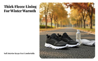 Men's Running Shoes, Mesh Breathable Lightweight athletic shoes, Anti-Slip comfortable Black Trainers, Autumn Winter