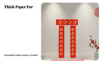 Red Xuan paper with gold flecks, customizable size.