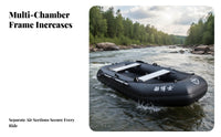 Inflatable Fishing Boat Hard Bottom Safety Chambers with Paddle for Lakes