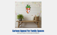 Easter Coral Bunny Wooden Welcome Sign, Cartoon Door Plaque, Wall Decor, High-Definition Print, Home Decoration