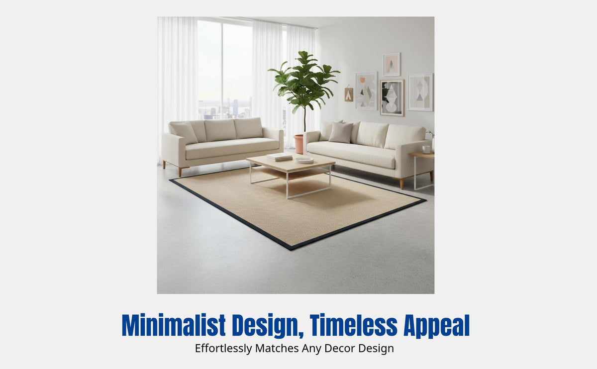 Sisal Area Rug, Handwoven Minimalist Carpet for Living Room, Bedroom, Tea Room
