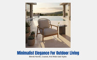 Outdoor Solid Wood Sofa, Waterproof Sun-Resistant Garden Furniture, PE Rattan Patio Chair, Modern Minimalist Design