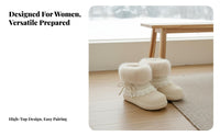 winter Boots, Fleece-Lined High Top, Women's Chic Warm shoes, relaxed Winter Shoes, Lace-Up, Thick Sole