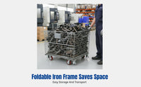 Warehouse Storage Cage, Foldable Metal Cage, Galvanized, Customizable, In Stock