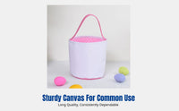 Sublimation Canvas Easter Basket with Bunny Ears, DIY Gift Bag, 23x25cm, Polyester, for Kids and Family