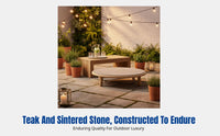 Nordic Outdoor Sofa Set, Patio Rattan Leisure Combination, Sturdy Wood Garden Lounge Chair & Coffee Table, Removable Cushions, Waterproof Fabric, for Hotel, Villa, Balcony
