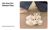 elevated Sandals, Women Summer Roman design, Thick Sole single-Strap, Retro relaxed Beach Slides