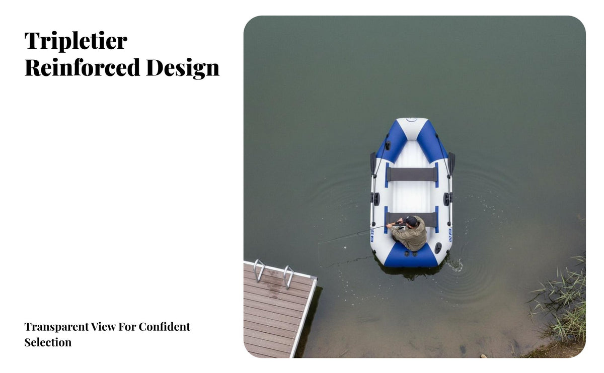 Inflatable Dinghy, Reinforced Hard Bottom Foldable Kayak, Fishing Boat, Multi-Layer Material, Outdoor Use
