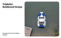 Inflatable Dinghy, Reinforced Hard Bottom Foldable Kayak, Fishing Boat, Multi-Layer Material, Outdoor Use