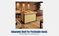 Supermarket Display Shelf, Steel-Wood Storage Rack, Produce Stand for Fruits and Vegetables, Single-Sided, Modern Design