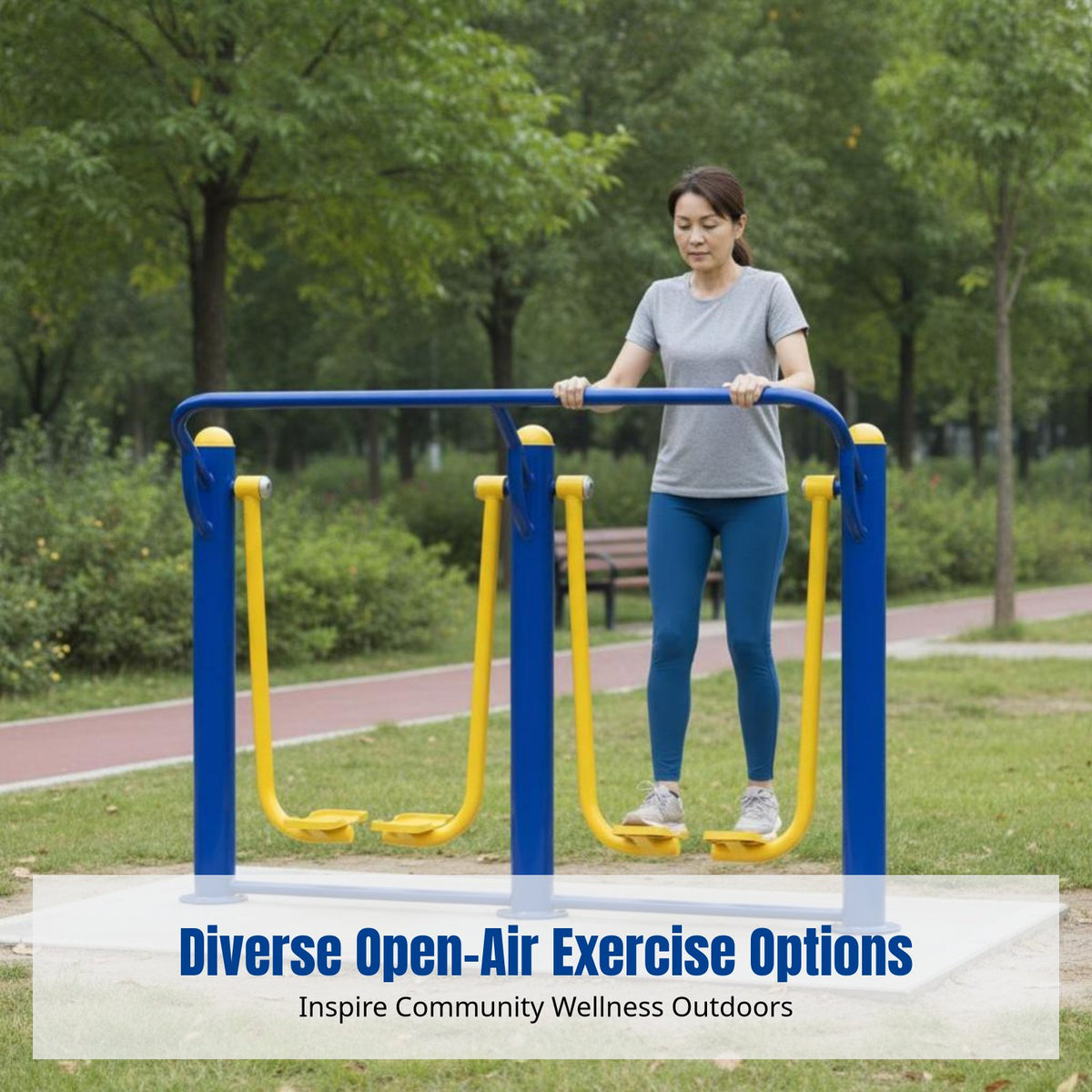 Open-Air Fitness Equipment, Public Park Playground Gym Set, Community Exercise Path