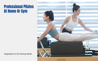 Pilates Reformer Bed, Foldable Aluminum Alloy & Wood, Home Gym, Studio Equipment