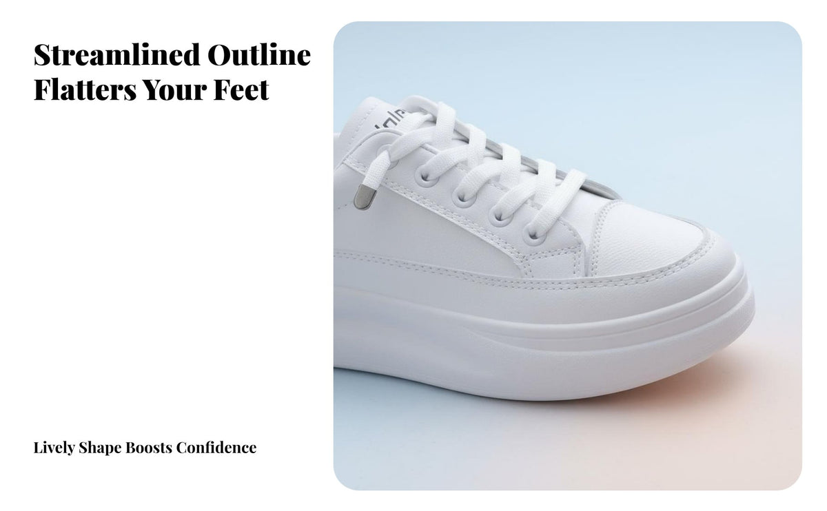 PU Leather shoes, Women's cream everyday Shoes, 2025 season, Thick Sole, Lace-Up, adaptable design