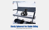 Powderboard Bindings for Adult Beginners, Quick Mount, 3-Piece Set, Foam Backrest, Adjustable Straps, Black/Cream, Universal Fit