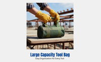 Canvas Tool Bag, Anti-Abrasion Round Fastener Organizer, Heavy-Duty Handbag for Tools, Maintenance