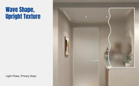 Nordic Glass Room Divider, Stainless Steel Partition, Wave Pattern, Living Room, Entryway, Privacy Screen