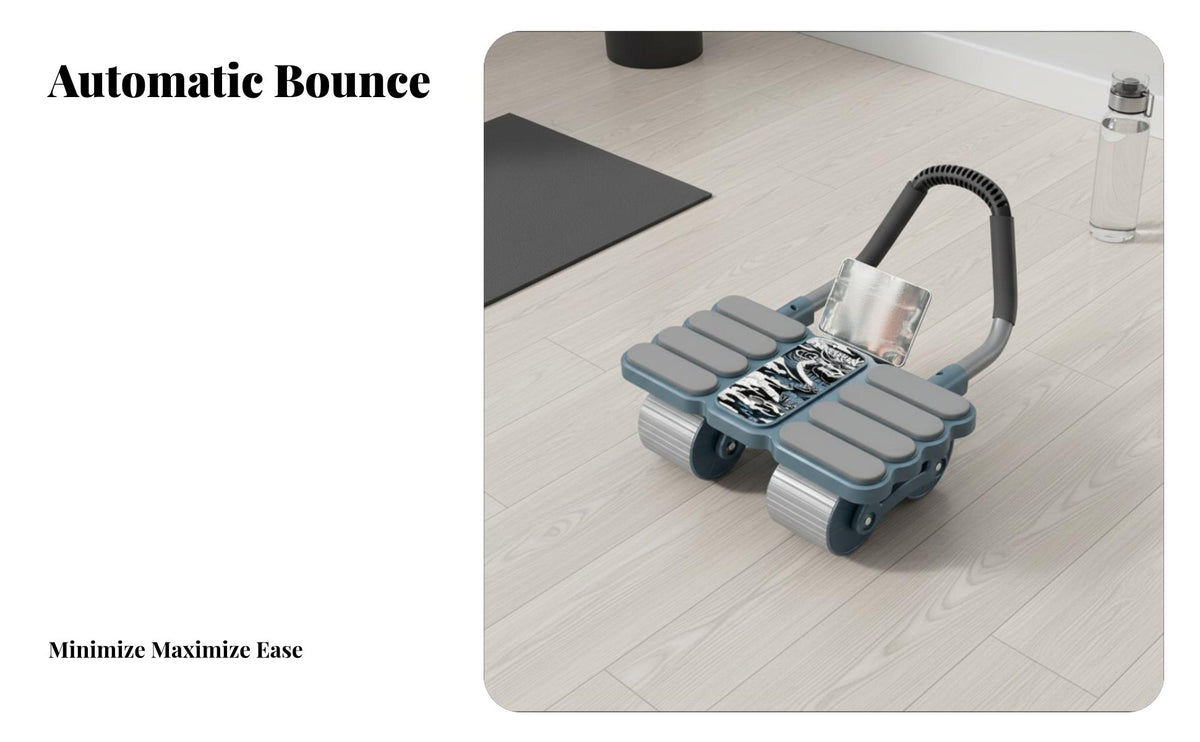 Ab Wheel, Four-Wheel Auto-Return, Smart App, Abdominal Fitness Equipment