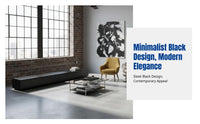 Black TV Stand, Storage Cabinet, Modern Living Room, Integrated Design, 2025, Coffee Table Set