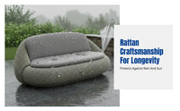 Outdoor Rattan Sofa Set, Aluminum Frame, Weatherproof, U-Shaped, Garden Furniture