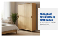 Sliding Door Wardrobe, Space-Saving Bedroom Closet, Multifunctional Storage, Layered Organizer, Modern Design for Small Apartments