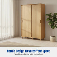 Sliding Door Wardrobe, Space-Saving Bedroom Closet, Multifunctional Storage, Layered Organizer, Modern Design for Small Apartments