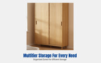 Sliding Door Wardrobe, Space-Saving Bedroom Closet, Multifunctional Storage, Layered Organizer, Modern Design for Small Apartments