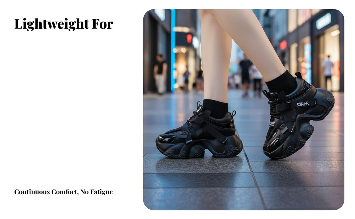 Genuine Leather Chunky Dad shoes for Women, 2025 New Thick Sole Height Increasing, everyday Sport Shoes, Autumn Winter