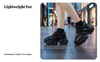 Genuine Leather Chunky Dad shoes for Women, 2025 New Thick Sole Height Increasing, everyday Sport Shoes, Autumn Winter