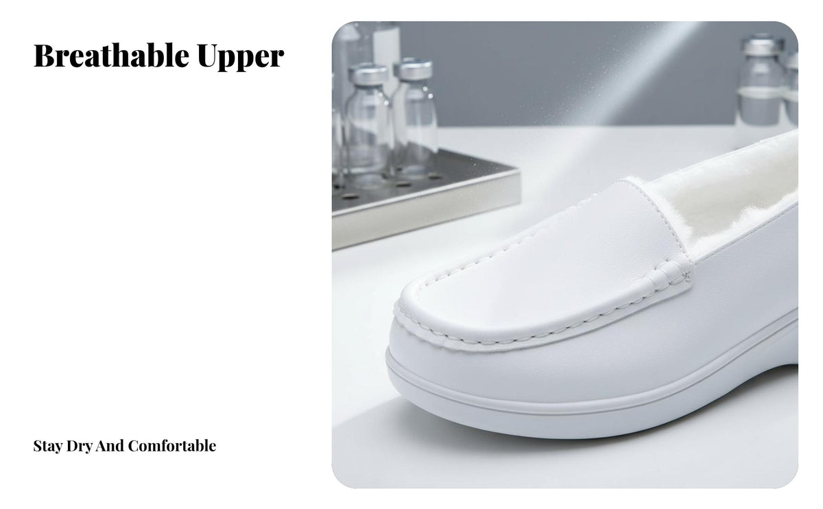 Nurse Shoes, paddinged soles, Women's Slip-On, Soft Sole, Breathable, Non-Slip, Odor Resistant, Height Increasing, Autumn Winter