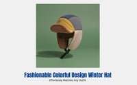 Winter Lambswool Earflap Hat, Multicolor Trapper Cap, Thick Warm Outdoor Headwear, Unisex, Skiing, Cycling