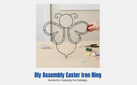 Easter Bunny Iron Hoop, Bird Oval Shaped Iron Ring, Creative Wreath, Holiday Decor, DIY Handcraft, Durable Metal