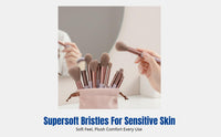 Soft Bristle Makeup Brush Set, Eyeshadow, Powder, Foundation, Rosy, Define, Beginner-Friendly, Multi-Color, With Pouch