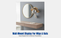 Wall-Mounted Mannequin Head with Extended Neck, Hat Display Stand, Wig Holder, Modern FRP