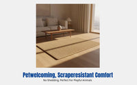 Imitation Sisal Rug, Japanese Minimalist Carpet, Scuff-Resistant, Stain-Resistant, Pet-Friendly, Living Room Sofa Mat