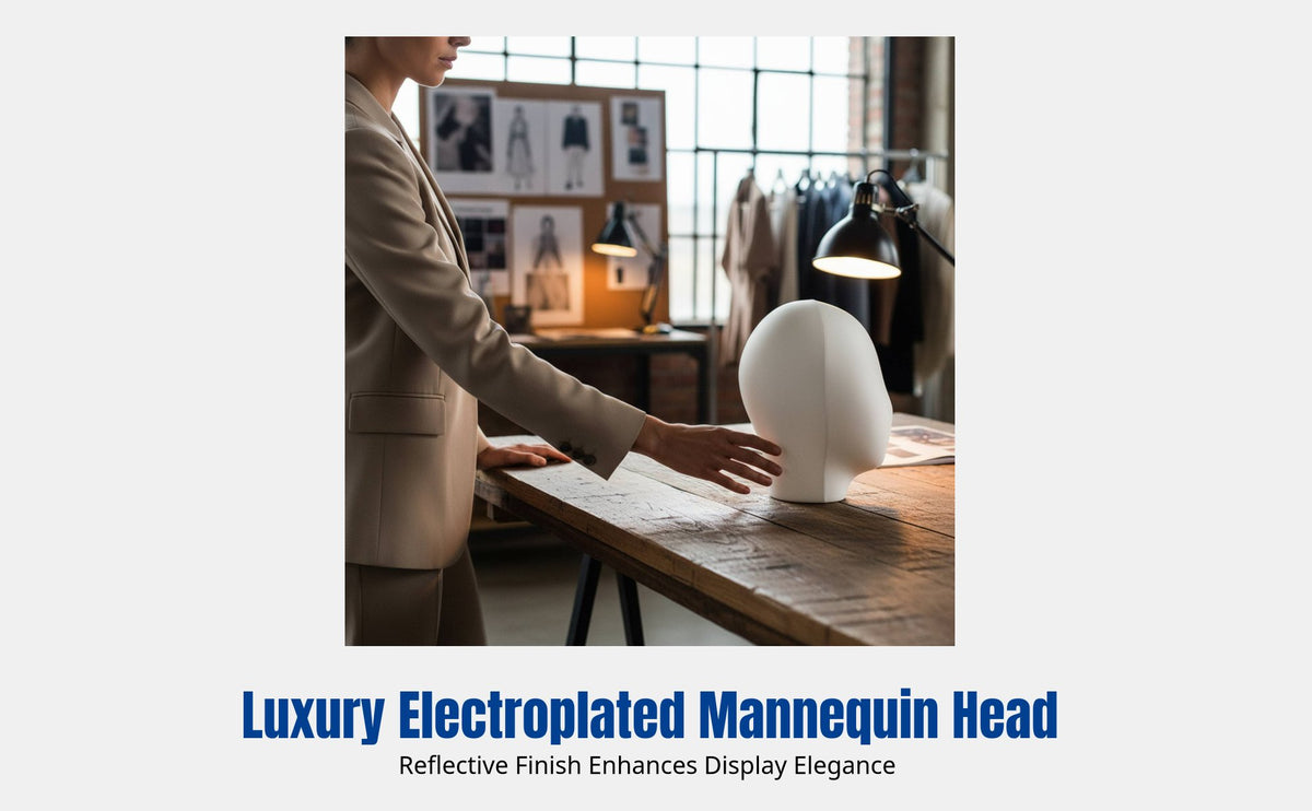 Mannequin Head, Electroplated Display Stand, Wig Holder, Unisex Hat Stand for Shop Display
