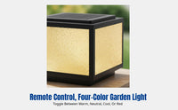 Waterproof Solar Pillar Light for Outdoor Garden, Villa Gate, Fence, Multi-Color, Remote, IP65, Landscape