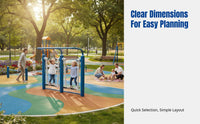 Outdoor Fitness Equipment, Chin-Up Bar, Community Square Gym Path, Sturdy Steel Frame