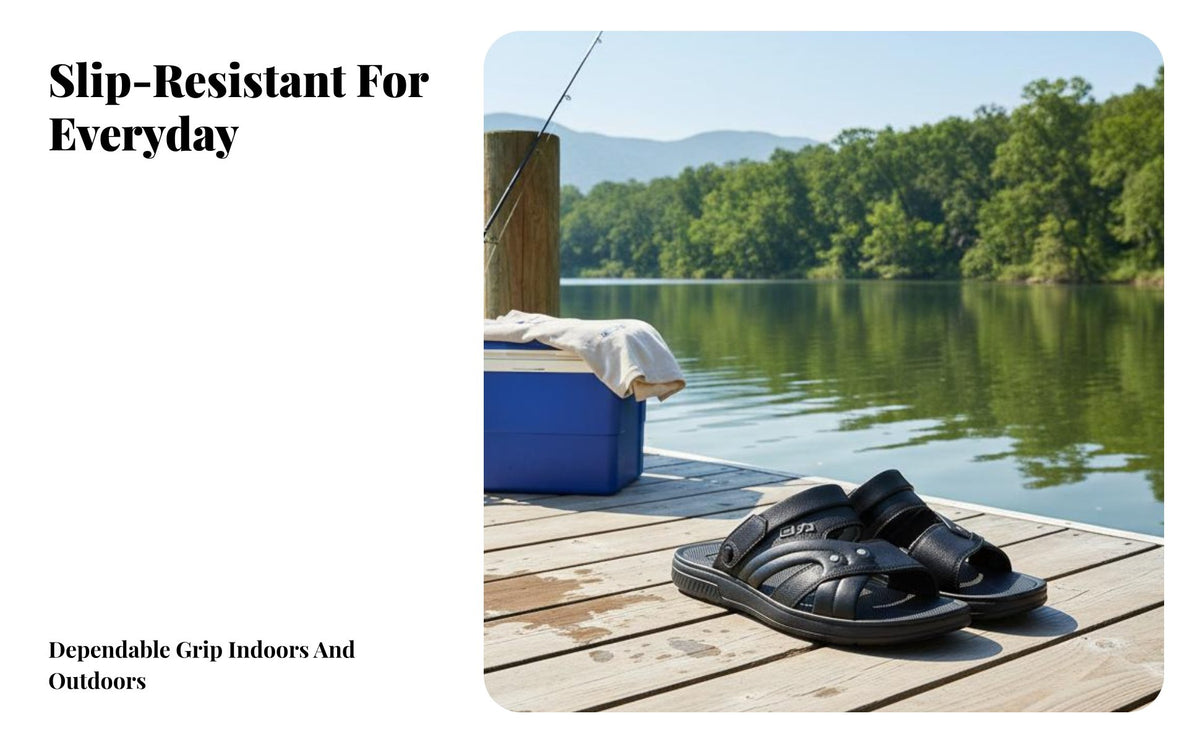 Men's Summer Sandals, Slip-On, Breathable, Anti-Slip, Dual-Wear, Large, Casual Work Shoes