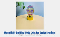 Cartoon Bunny Oval Iron Art LED Candle Light, Easter Desktop Night Light, Decorative Festive Ornament