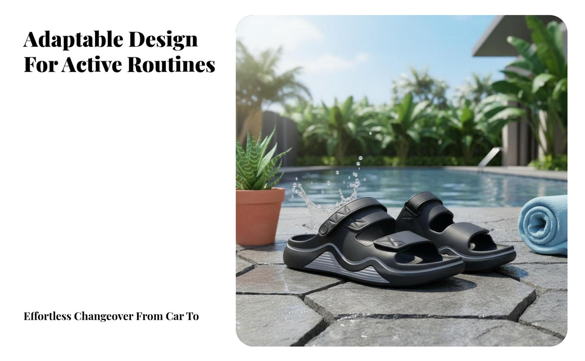 Men's Summer Sandals, Outdoor Slip-On, Anti-Slip, Breathable, versatileUse foam for Driving, Beach, Relaxed