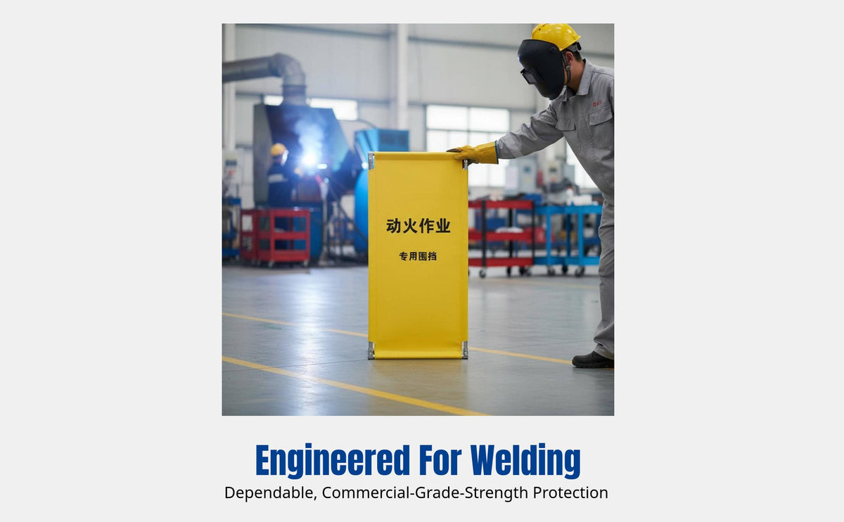Welding Isolation Panel, Factory Protective Screen, Fire-Resistant Temporary Fence, Quick-Install Metal Frame